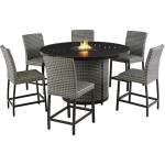 Agio 7 Piece Patio Dining Set With Fire Pit