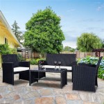 Goplus 4 Pc Rattan Patio Furniture Set Assembly